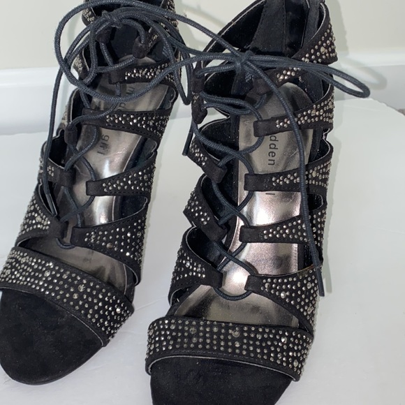 Madden Girl Rhinestone Lace-up Heels- Size 7.5 - Picture 4 of 7